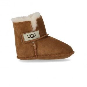 UGG Erin infant booties in chestnut suede with sheepskin lining Size Large